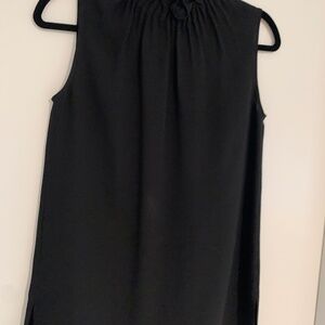 Lafayette 148 black tank with ruffled neck